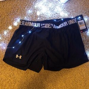 NWT! Under Armour black running shorts!